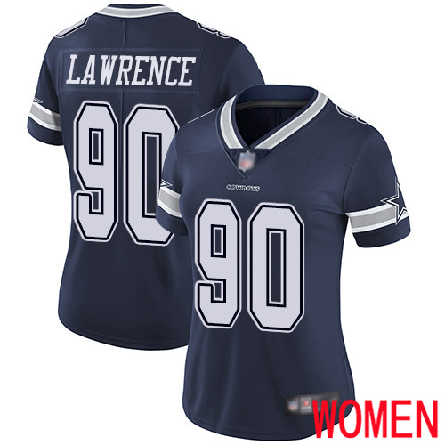 Women Dallas Cowboys Limited Navy Blue DeMarcus Lawrence Home #90 Vapor Untouchable NFL Jersey->women nfl jersey->Women Jersey